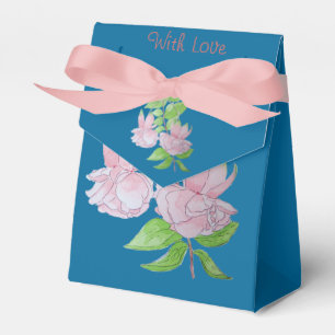 Ballotins Fleurs roses et feuilles design peinture originale