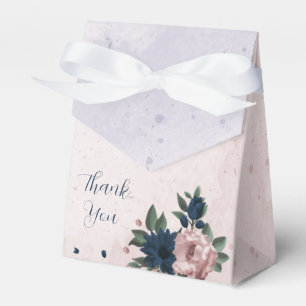 Ballotins fleurs roses et navy botanique mariage