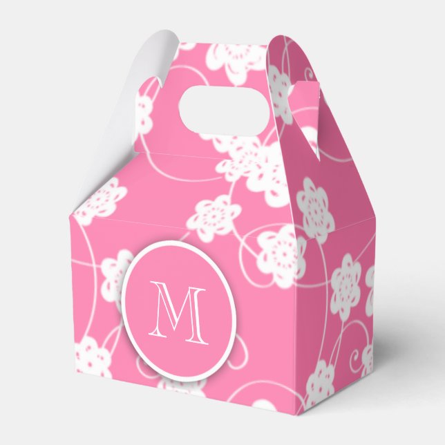 Ballotins Fleurs roses moelleuses mures Motif, Votre Initial (Verso)