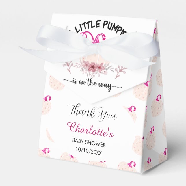 Ballotins Fleurs roses Petit Baby shower Citrouille | Fille (Verso)