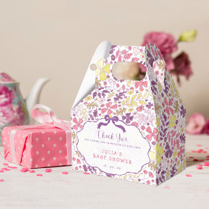 Ballotins Fleurs sauvages à nœud rose violet Baby Shower