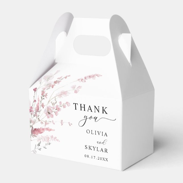 Ballotins Fleurs sauvages Roses poussiéreux Élégant Mariage  (Verso)