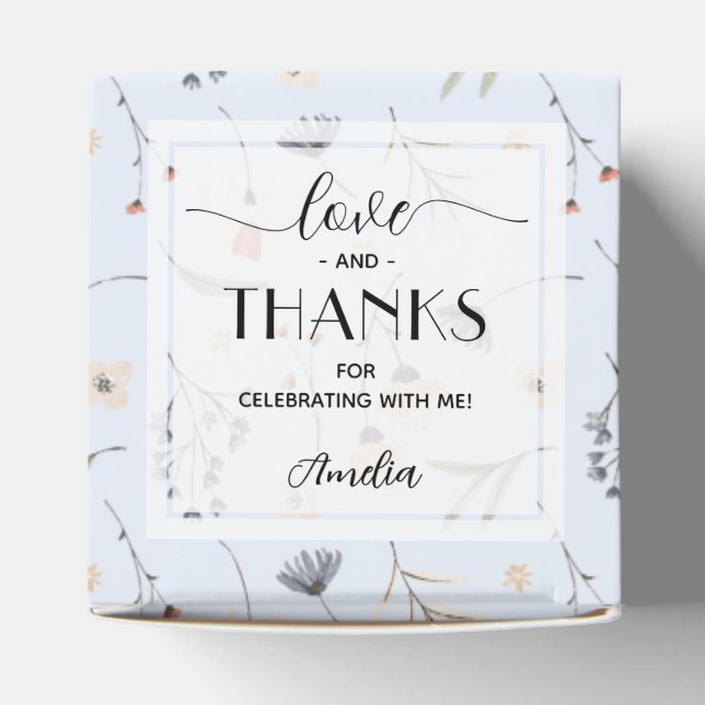 Ballotins Fleurs sauvages sur Baby shower bleu (Haut)