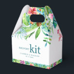 Ballotins Fleurs tropicales colorées aquarelles<br><div class="desc">Ce design de boîte de faveur de mariage exsuce une ambiance tropicale avec des fleurs tropicales peintes à la main et la frontière feuille dressée contre un arrière - plan blanc. L'atmosphère cosy de ce design en fait un complément parfait à tout mariage.</div>