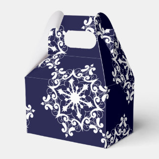 Ballotins Flocon De Neige Sur Bleu Foncé