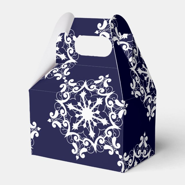 Ballotins Flocon De Neige Sur Bleu Foncé (Verso)