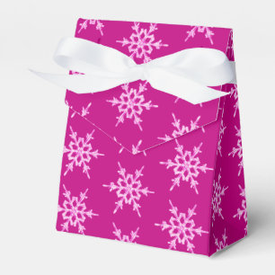 Ballotins Flocons de neige, cristaux rose pâle sur magenta