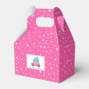 Ballotins Flocons de neige rose vif féminin Noël voiture vin