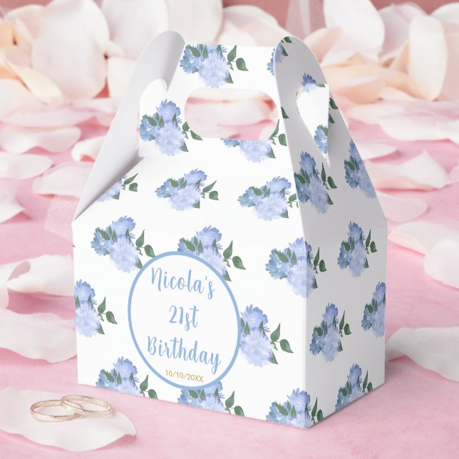 Ballotins Floral bleu 21e anniversaire (Mariage)