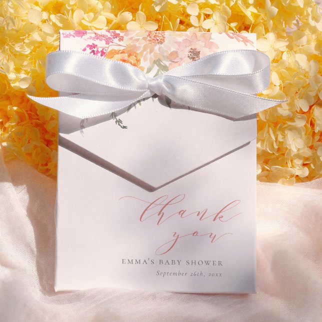Ballotins Floral Bloom Spring Girl Baby Shower Thank You (Créateur téléchargé)