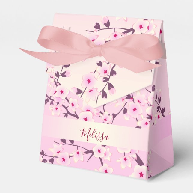 Ballotins Floral Cherry Blossoms Pink Monogram (Verso)