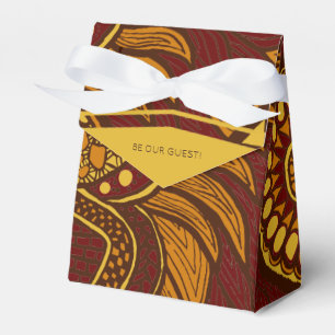 Ballotins Floral d'or Brown Ankara Maroon