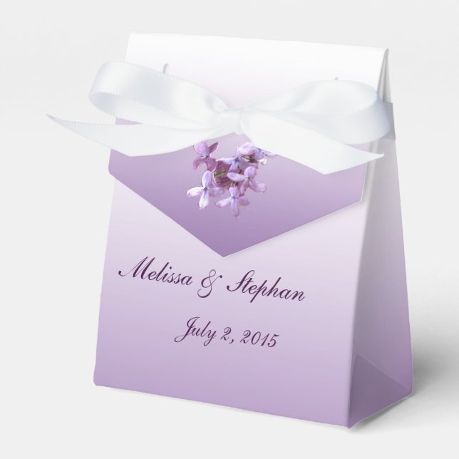 Ballotins Floral Lilac Fleurs de mariage Favor Box (Verso)