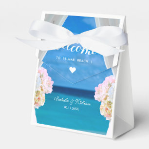 Ballotins Floral moderne Blue Ocean Beach Mariage