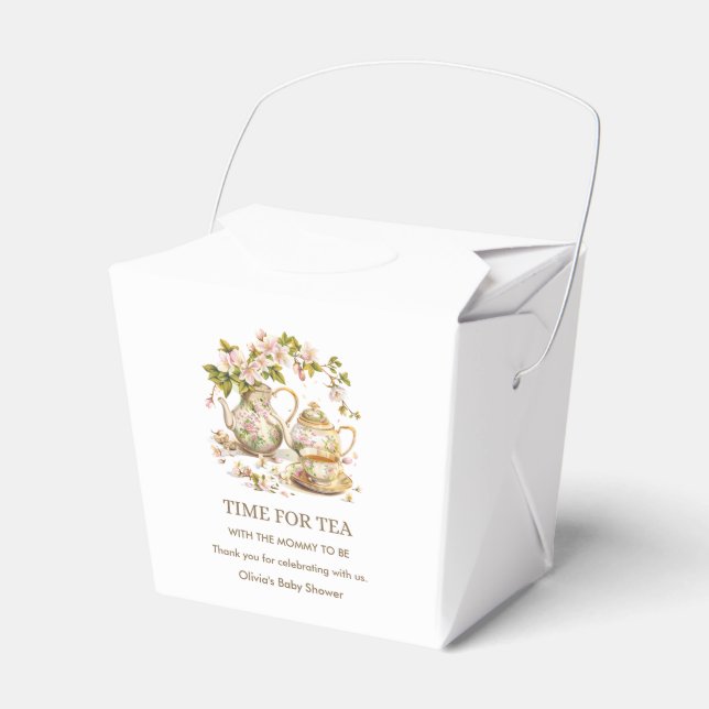 Ballotins Floral Teapot Time for Tea Baby Shower  (Verso)