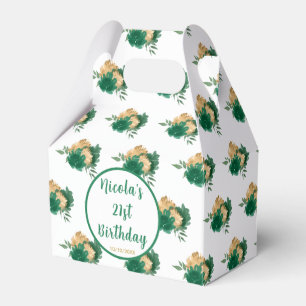 Ballotins Floral vert foncé 21e anniversaire