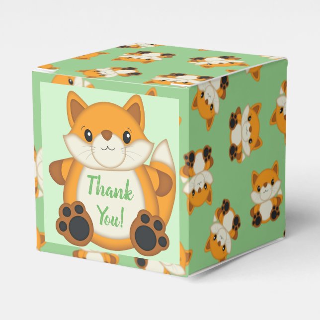 Ballotins Fox Baby shower Green (Verso)