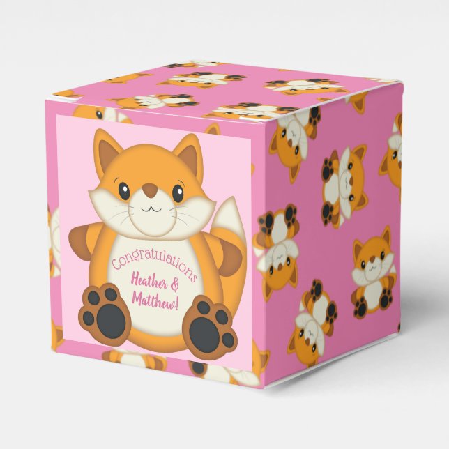Ballotins Fox Baby shower rose (Verso)