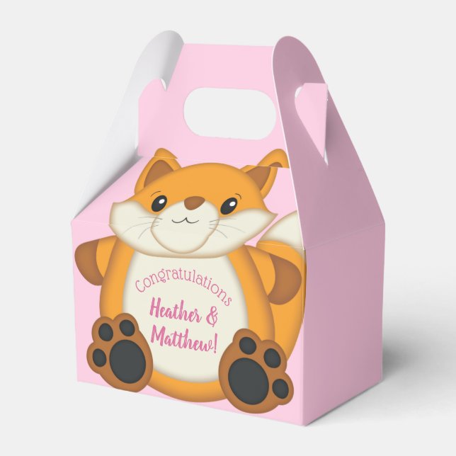 Ballotins Fox Baby shower rose (Verso)
