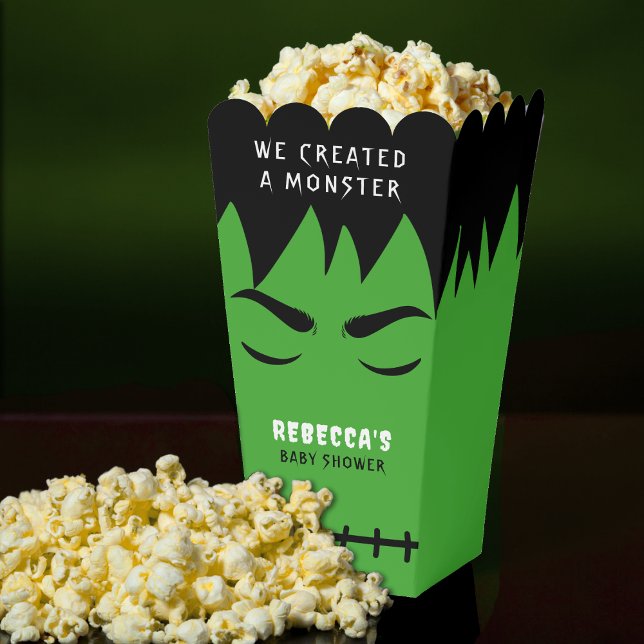 Ballotins Frankenstein Monster Halloween Baby shower Popcorn (Frankenstein Monster Halloween Baby Shower Popcorn Favor Boxes
)