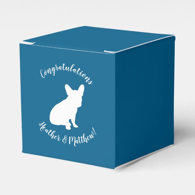 Ballotins French Bulldog Theme Party - Baby shower Blue (Verso)