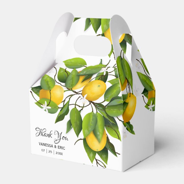 Ballotins Fruit de citron jaune et vert moderne | MARIAGE (Verso)