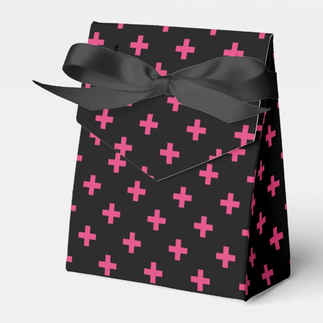 Ballotins Fuchsia polka croise sur noir (Verso)