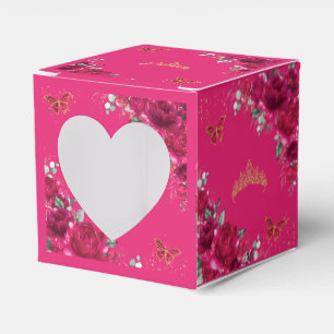 Ballotins Fuchsia Rose Floral Or Quinceanera 15 16 XV Mini