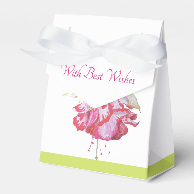 Ballotins Fuchsias Exotiques sur une Boîte à Faveurs  (Verso)