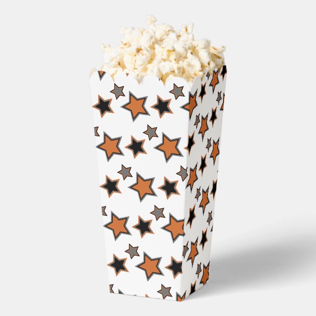 Ballotins Fun and Fancy Orange Grey and Black Stars Popcorn (Sauté)
