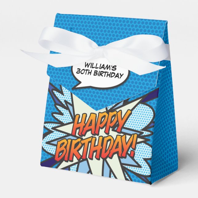 Ballotins Fun Cool Bleu Moderne Bande Dessinée Anniversaire  (Verso)