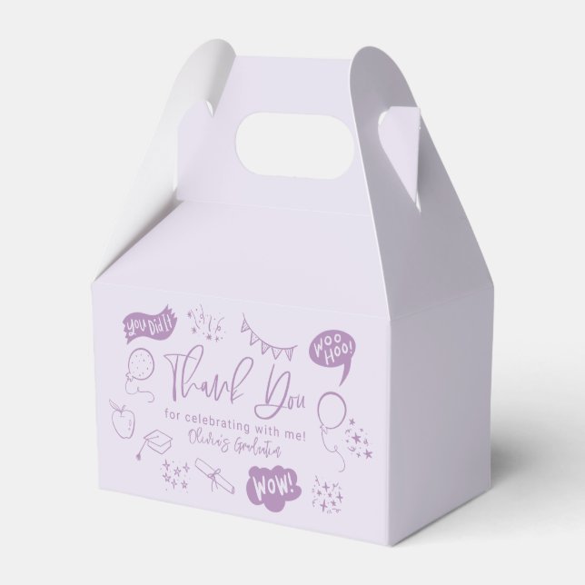 Ballotins Funky Doodle Graduation Party violet (Verso)