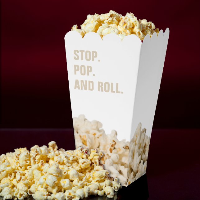 Ballotins Funky Stop Pop & Roll White Popcorn (Funny Stop Pop & Roll White Popcorn Favor Boxes
)