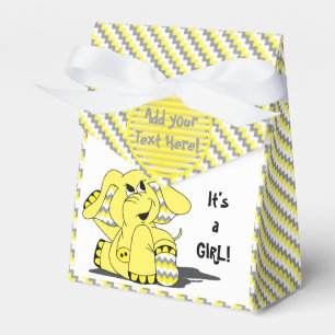 Ballotins Funny Jaune Chevron Silly Elephant Party FavorBox