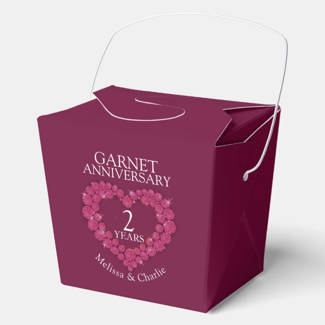 Ballotins Garnet coeur 2e anniversaire mariage sur mesure ro (Recto)