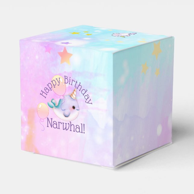 Ballotins Gâteau d'anniversaire de bébé narval aquarelle per (Arrière)