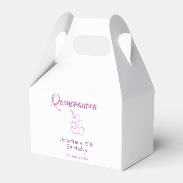 Ballotins gâteau d'anniversaire violet rose pour les 15 ans  (Verso)