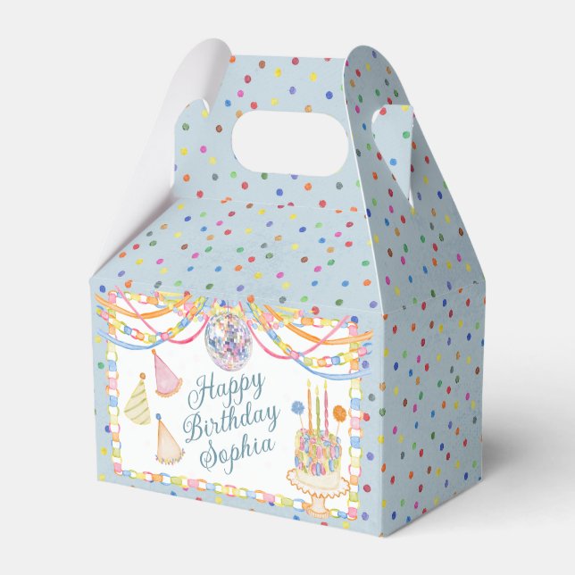 Ballotins Gâteau de fête d'anniversaire Bleu Cue le Confetti (Verso)
