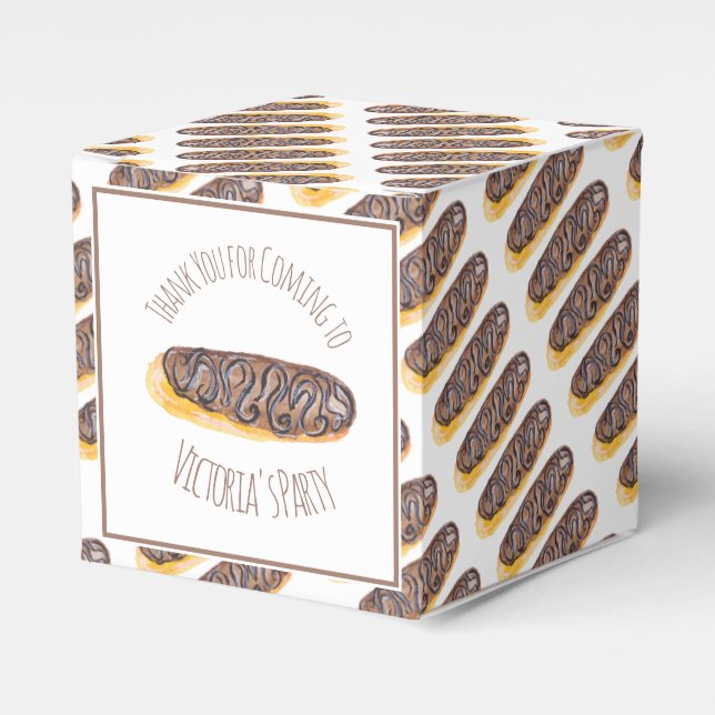 Ballotins Gâteau éclair au chocolat à l'aquarelle Donut Dess (Verso)