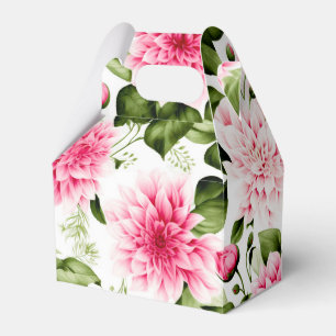 Ballotins Gâteau mariage vintage Pink Dahlias à motifs flora