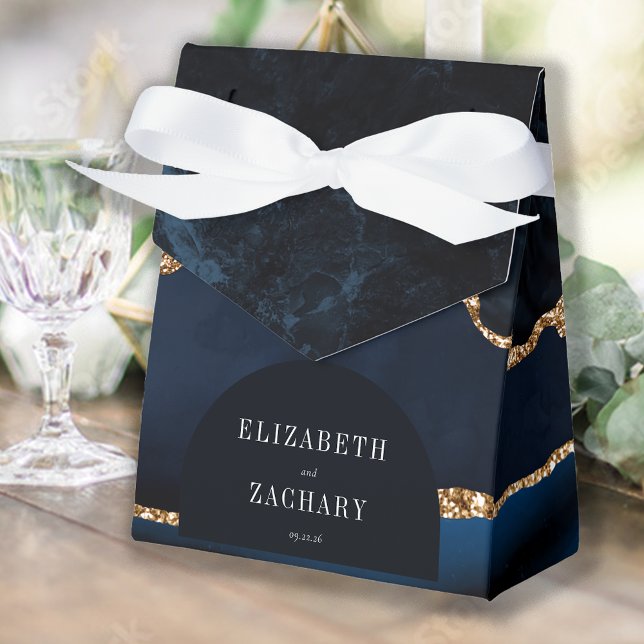 Ballotins Géode Agate moderne Arche Marine Bleu Or (Créateur téléchargé)