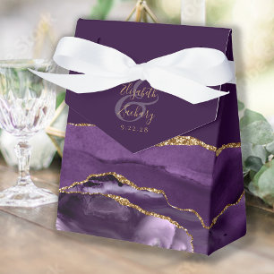 Ballotins Géode d'Agate Moderne Violet Or Prune