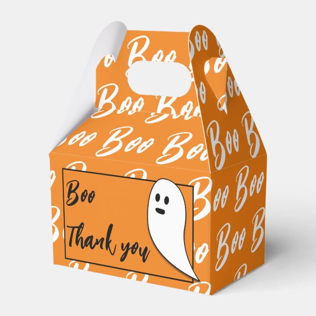 Ballotins Ghost Halloween noir blanc orange Merci (Verso)