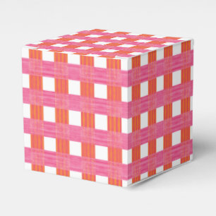 Ballotins Gingham Tissage Vitrage en Rose et Orange