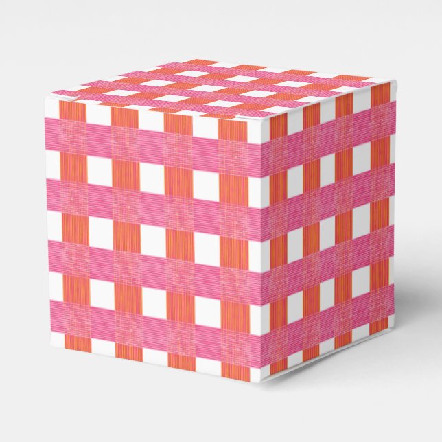 Ballotins Gingham Tissage Vitrage en Rose et Orange (Verso)