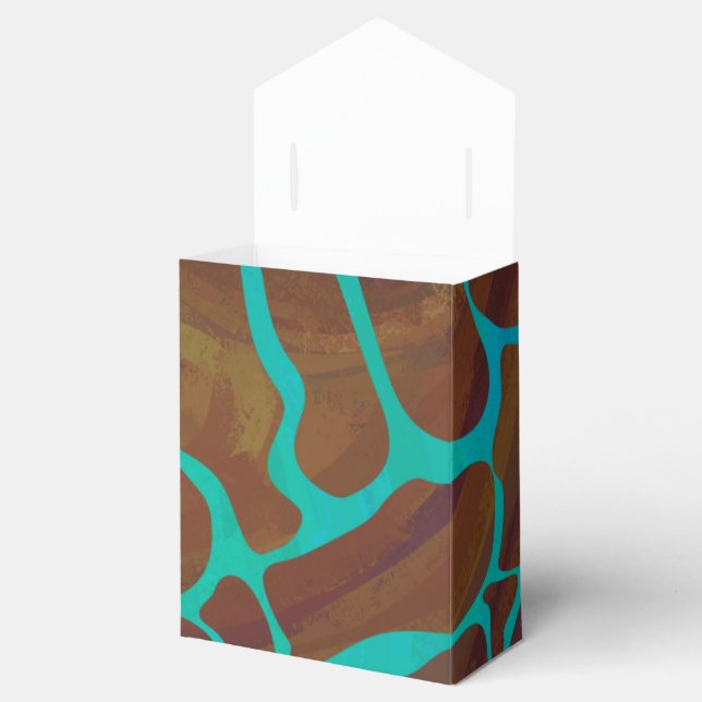 Ballotins Girafe Marron et Imprimé Turquoise (Ouvert)