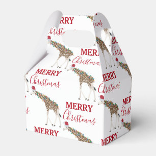 Ballotins Giraffe de Noël animal drôle avec chapeau de Noël