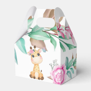 Ballotins Giraffe mignonne avec Baby shower fille pivoine ro