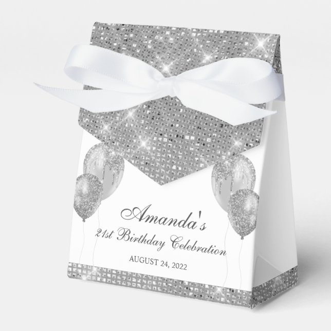 Ballotins Glam Argent et Blanc Personnalisable (Verso)