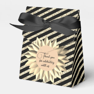 Ballotins Glam Golden Flower Glittery Stripes Personnalisé